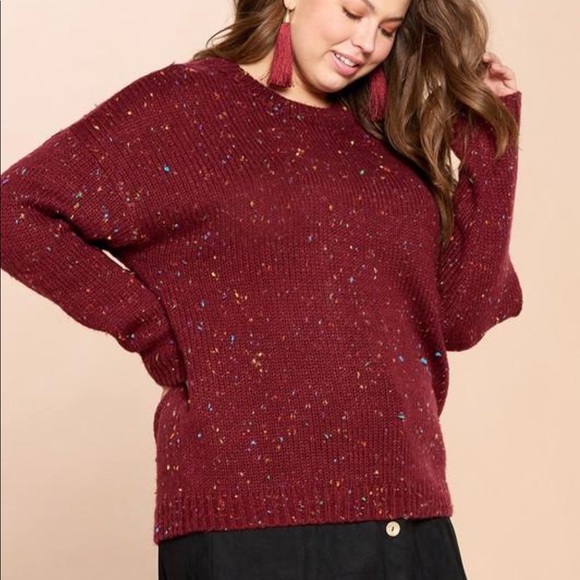 Tops - Maroon Speckled Sweater